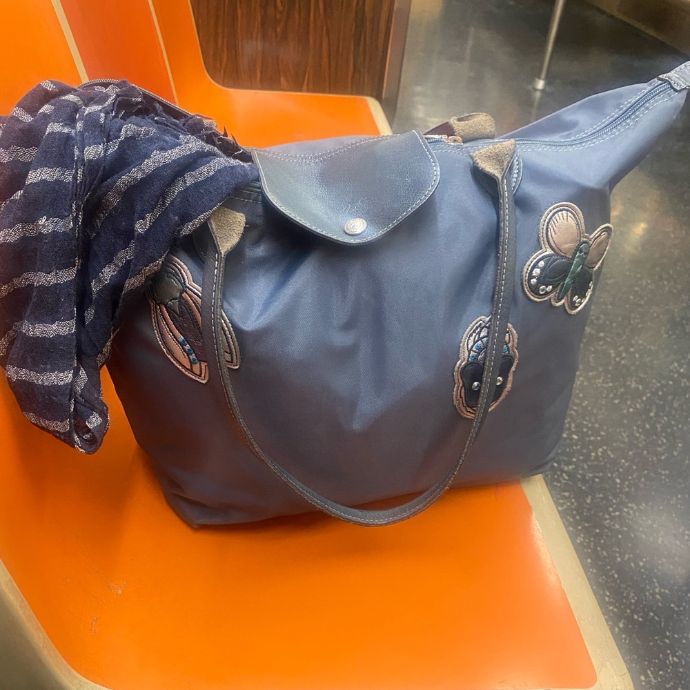 LONGCHAMP PLANETE LIMITED MADE IN FRANCE BUTTERFLY Tote CHIC FLAW COTTAGECORE - Picture 3 of 16